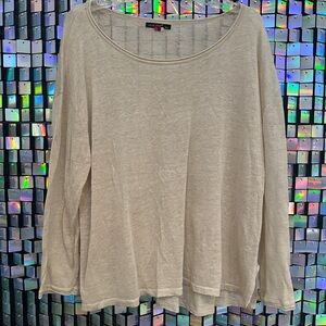 Louise Orop Slouchy Lightweight Long Sleeve Top • Beige • M/L